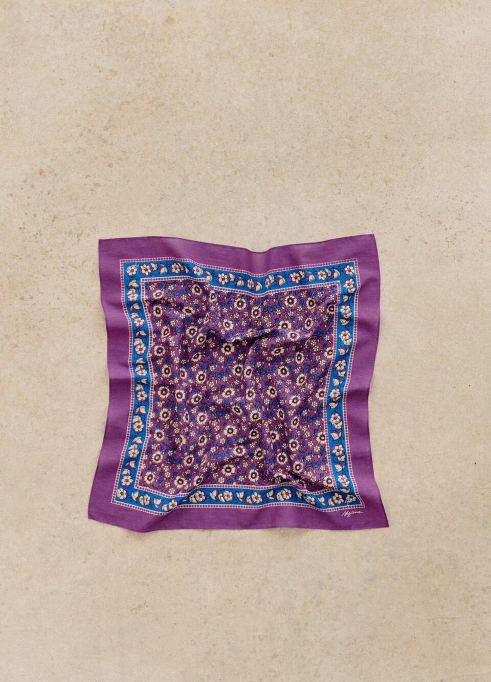 La Maille Sezane Gaston Scarf in Vintage Purple Flowers NWT✨